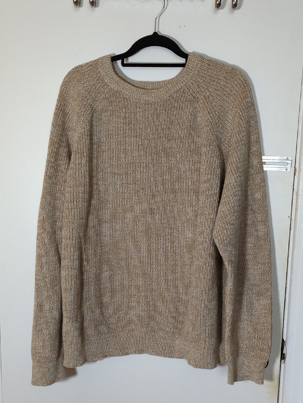 Old Navy Crewneck Sweater in Heathered Light Beige Cotton